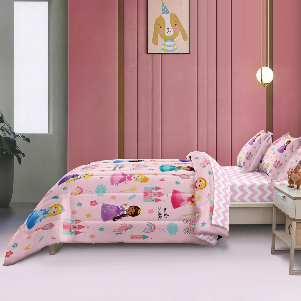 Kids Girls Princess Comforter Set, Pink