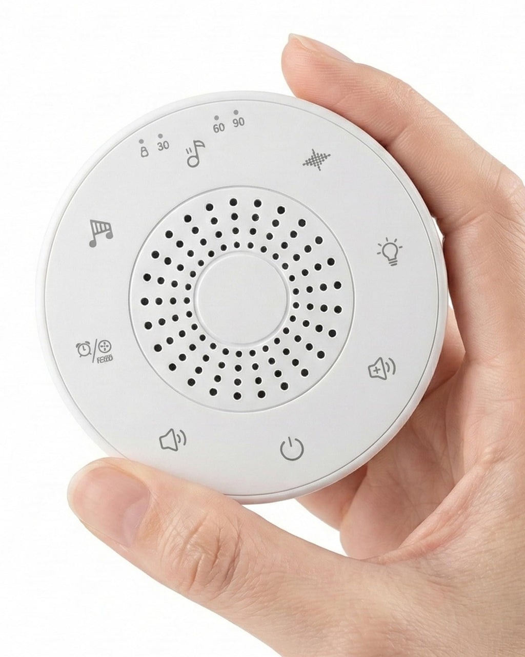 White Noise Sound Machine for Sleep, Portable White Noise Sound Machine with 30 Sounds, 3 Timers, Night Light, Memory