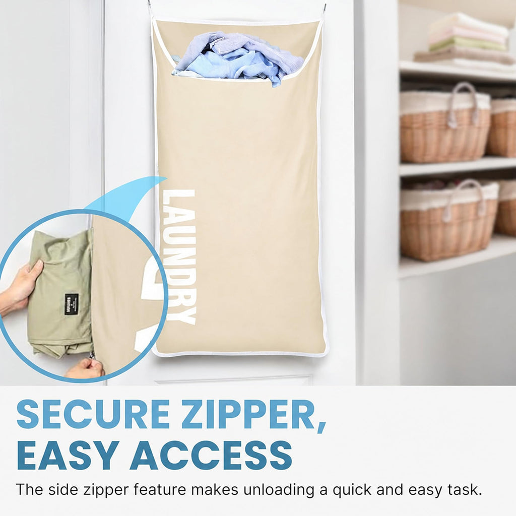 Hanging Laundry Hamper Bag,Space Saving over the Door Storage Bags - Behind the Door Hampers for Dirty Clothes, Wall