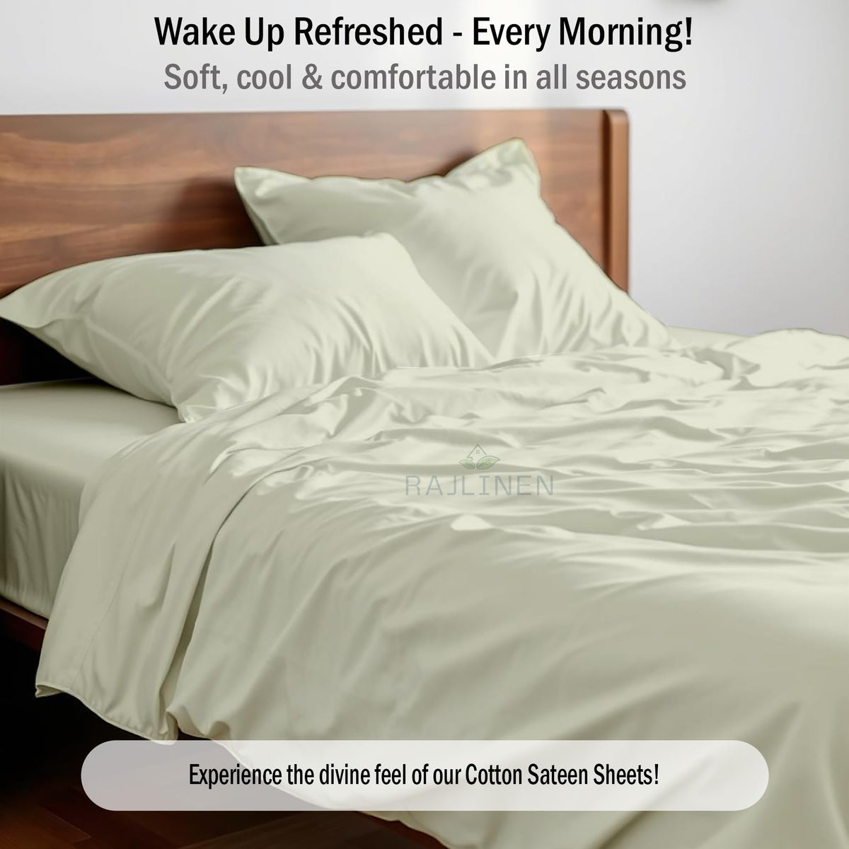 Waterbed Sheets Set, Cotton, Fits Up to 16 Inch Deep Pockets, Attached Fitted and Flat Sheets, 4