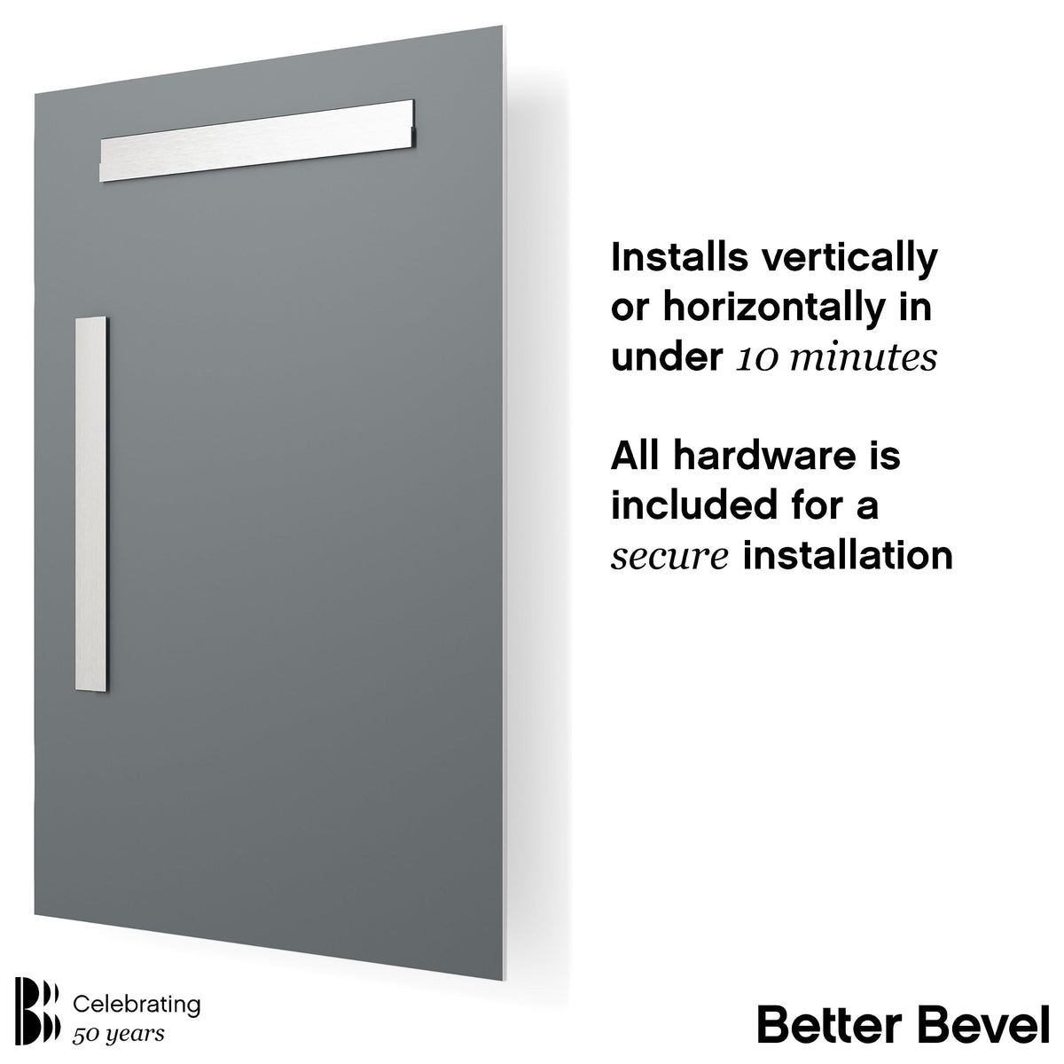 Frameless Rectangle Mirror, 20" x 30" Bathroom Wall Mirror w/Beveled Edge