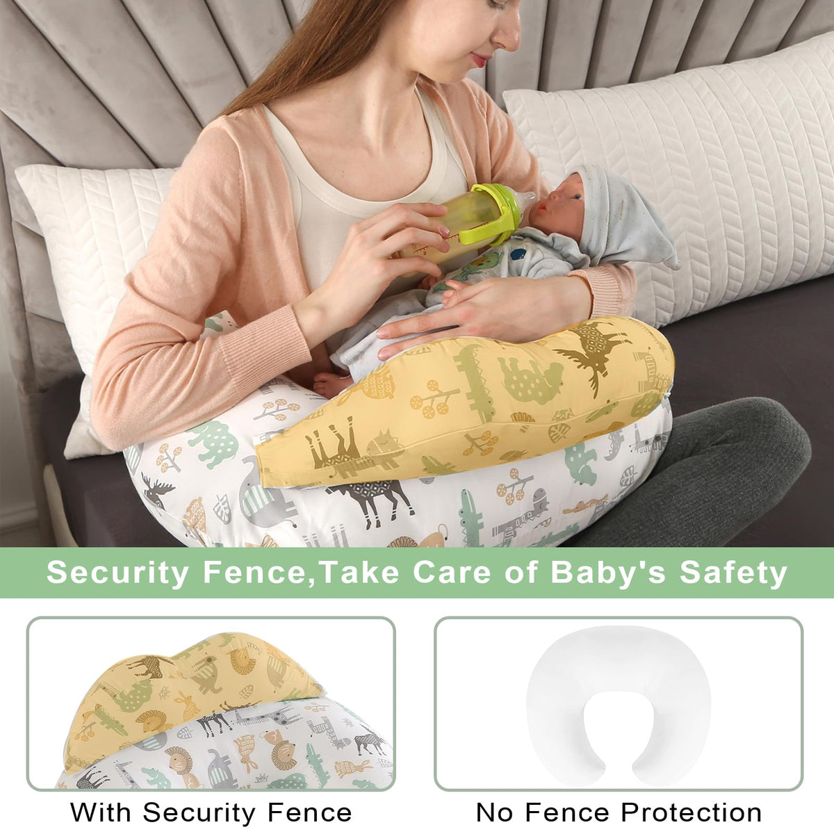 Nursing Pillow for Breastfeeding,Bottle Feeding, Plus Size Breastfeeding Pillows with Adjustable Waist Strap