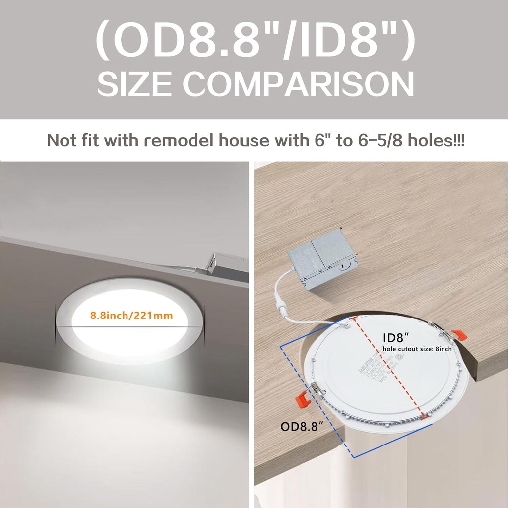6‐Packs 8 Inch Recessed Light J‐Box, Ultra‐Thin Can‐Killer Canless
