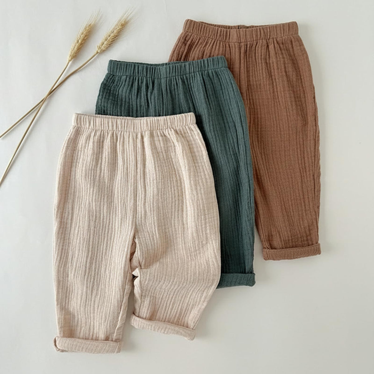Toddler Baby Boys 3 Pack Elastic Waist Casual Pants Sets