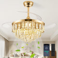 42" Crystal Retractable Ceiling Fan with Light