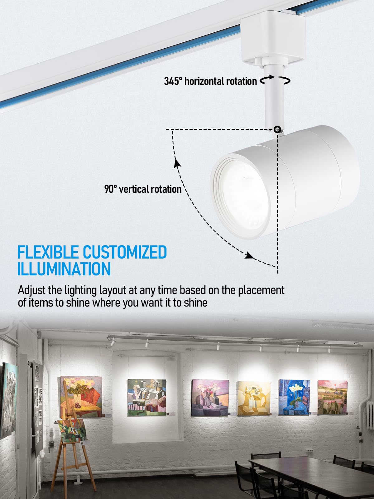 Studio Series 8.5W H Track Lighting Heads, 4000K, White