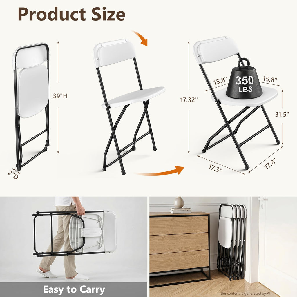 Table Set with 2 Pack Folding Chairs, No Assembly Portable Event Table and Chairs Set, Heavy Duty Foldable Card Table