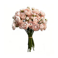 18 Pcs Ranunculus Artificial Flowers Faux Silk Stems Pink
