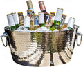 Insulated Hammered Stainless Steel Beverage Tub & Ice Bucket, 12QT