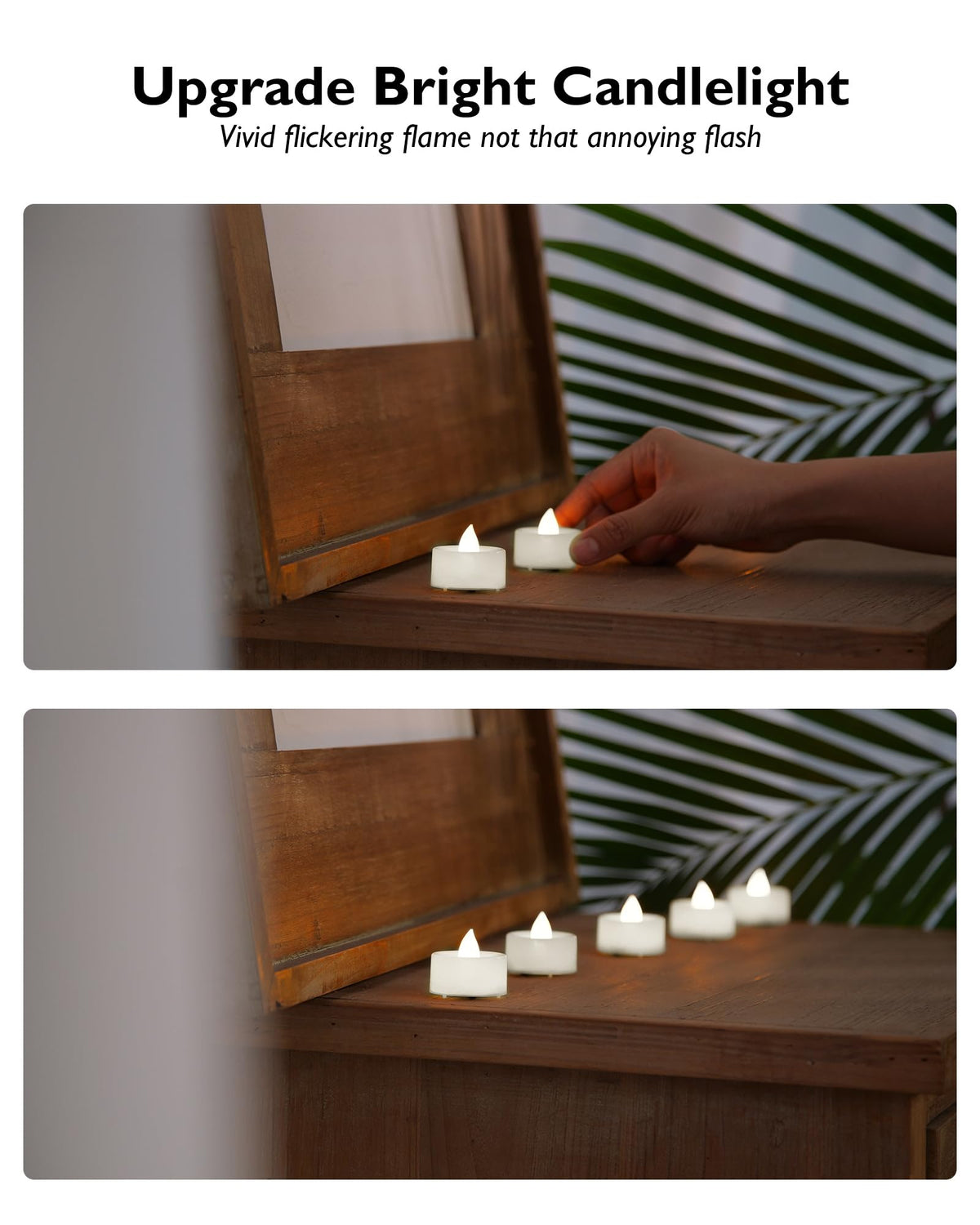 100Pack Flameless LED Tealight Candles, 200+ Hours, Cool White Light