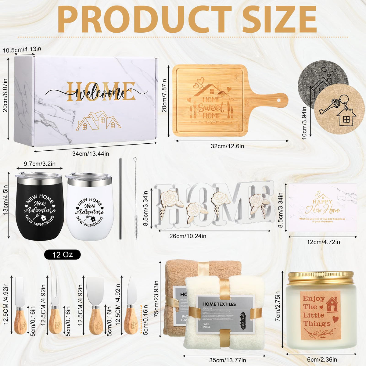 Housewarming Gifts New House -19 Pcs Closing Gifts for Couple Friend Women Men Home Buyers, House Warming Basket for