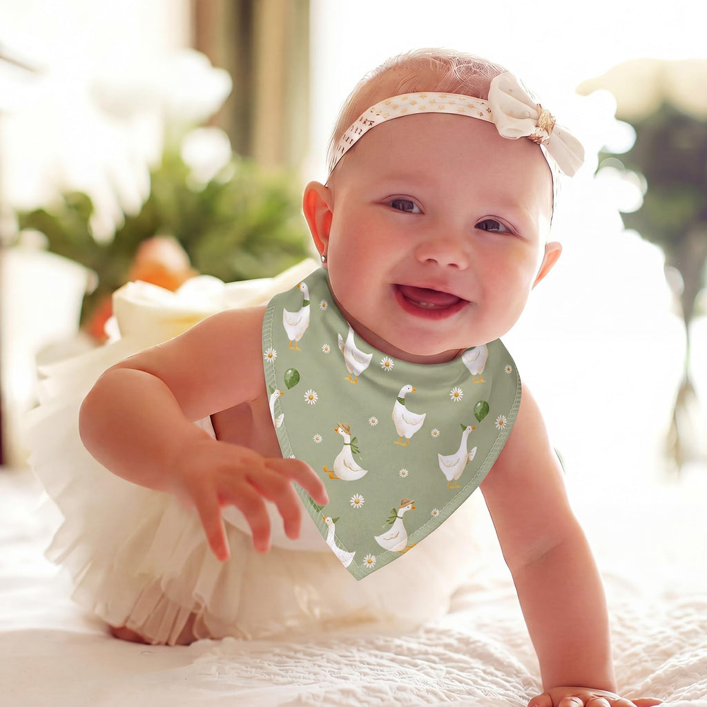 4 Pcs Goose Baby Bandana Bib Funny Goose Cotton