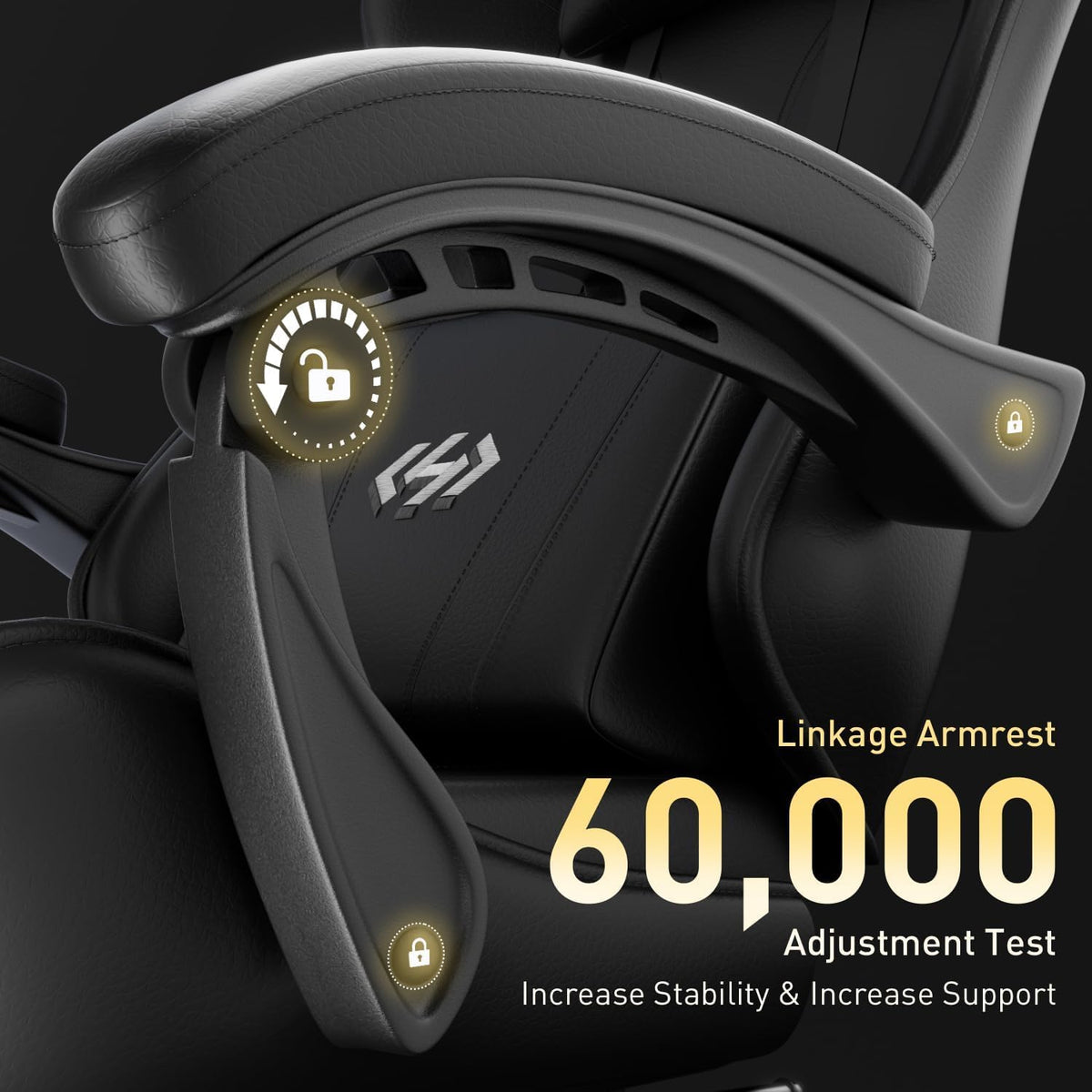 Gaming Chair with Footrest, Lumbar Support & Headrest, Black