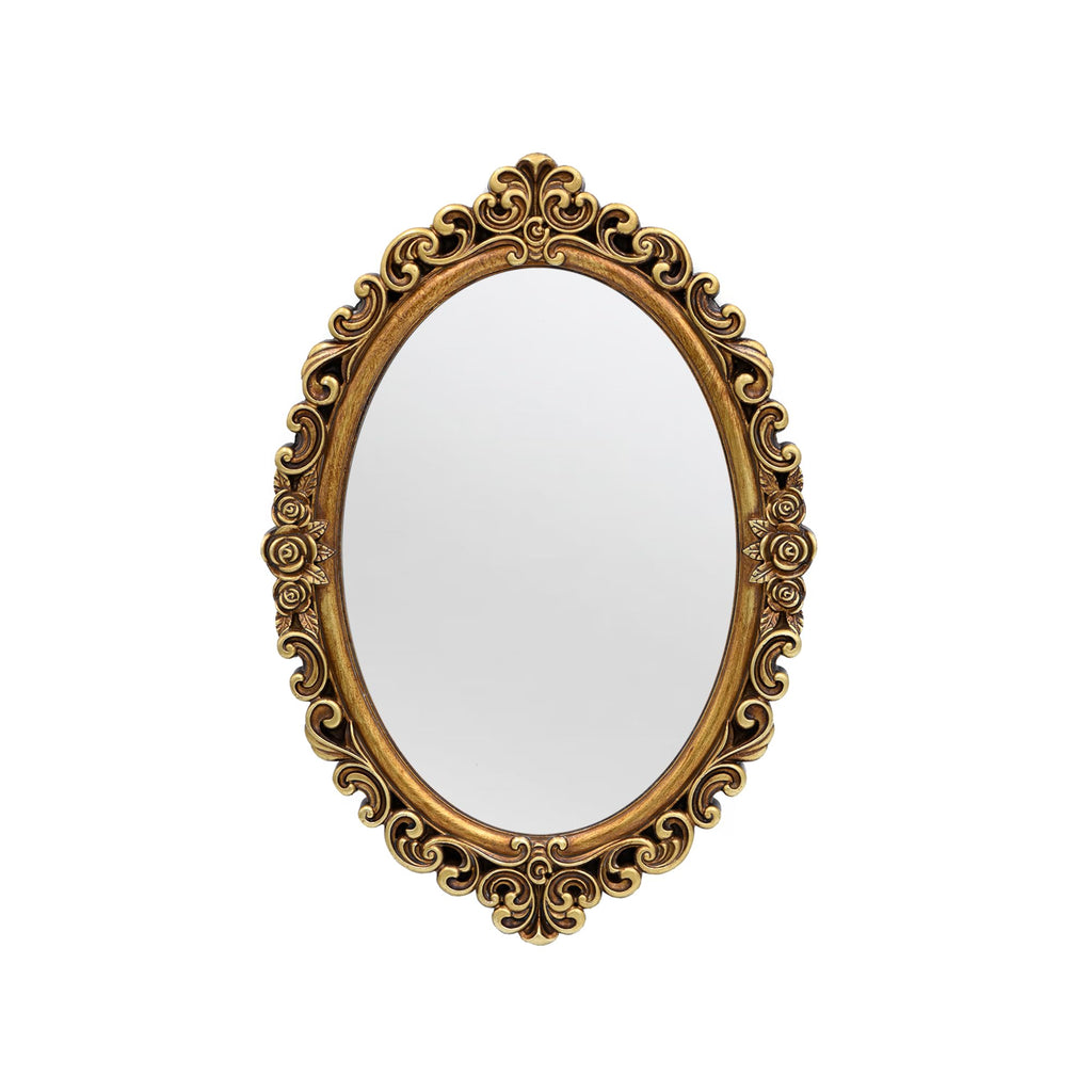 Small Oval Wall Mirror Resin Frame Size:15 x 10.7 inch