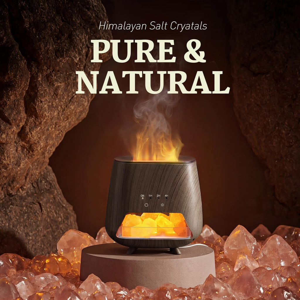 Essential Oil Diffuser : 4-in-1 Himalayan Salt Lamp(Black)
