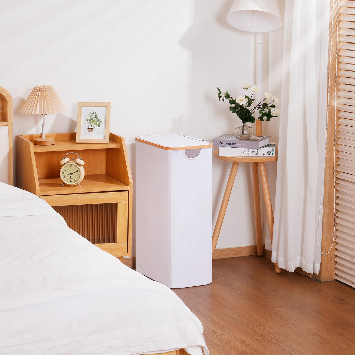 Slim Laundry Basket with Lid, Narrow Dirty Clothes Hampers for Laundry with Handle, Skinny Laundry Bin for Laundry
