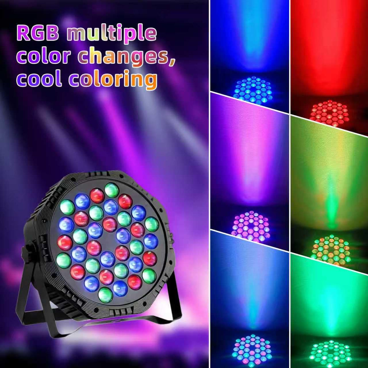 36LED Par Lights DJ Stage Light with Sound Activated 4-Packs