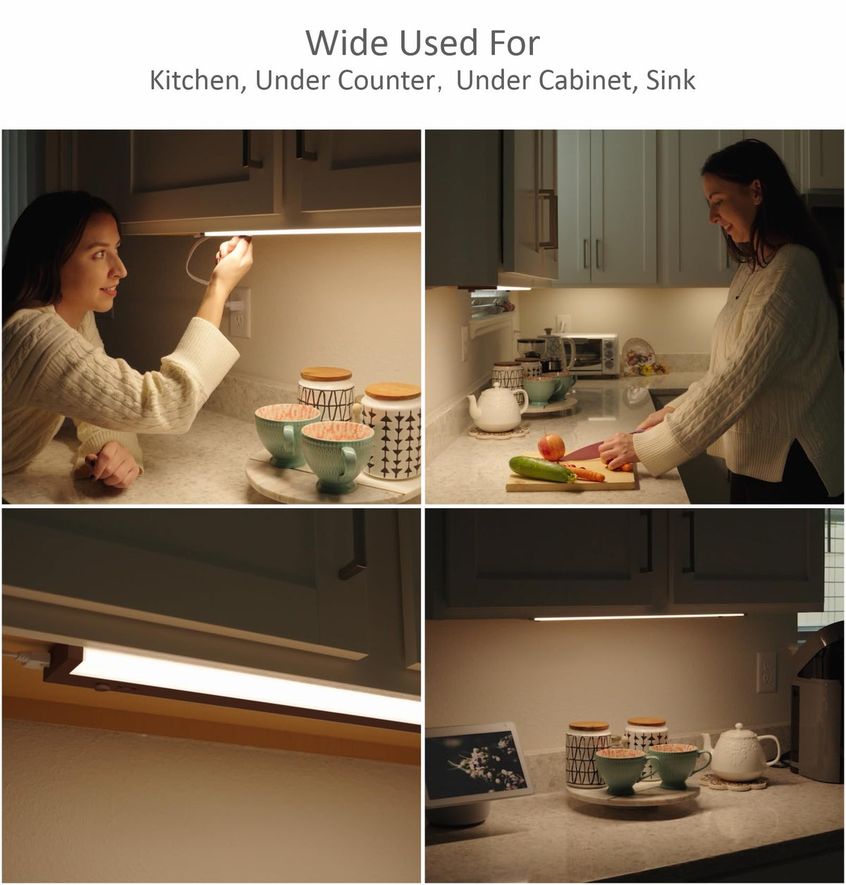 Under Cabinet Lighting Plug in or Hardwired Built-in Dimmer, 40 Inch 20W, 5CCT 2700/3000/3500/4000/5000K, Linkable