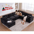 Oversized Modular Sectional Sofa, Couches, Black