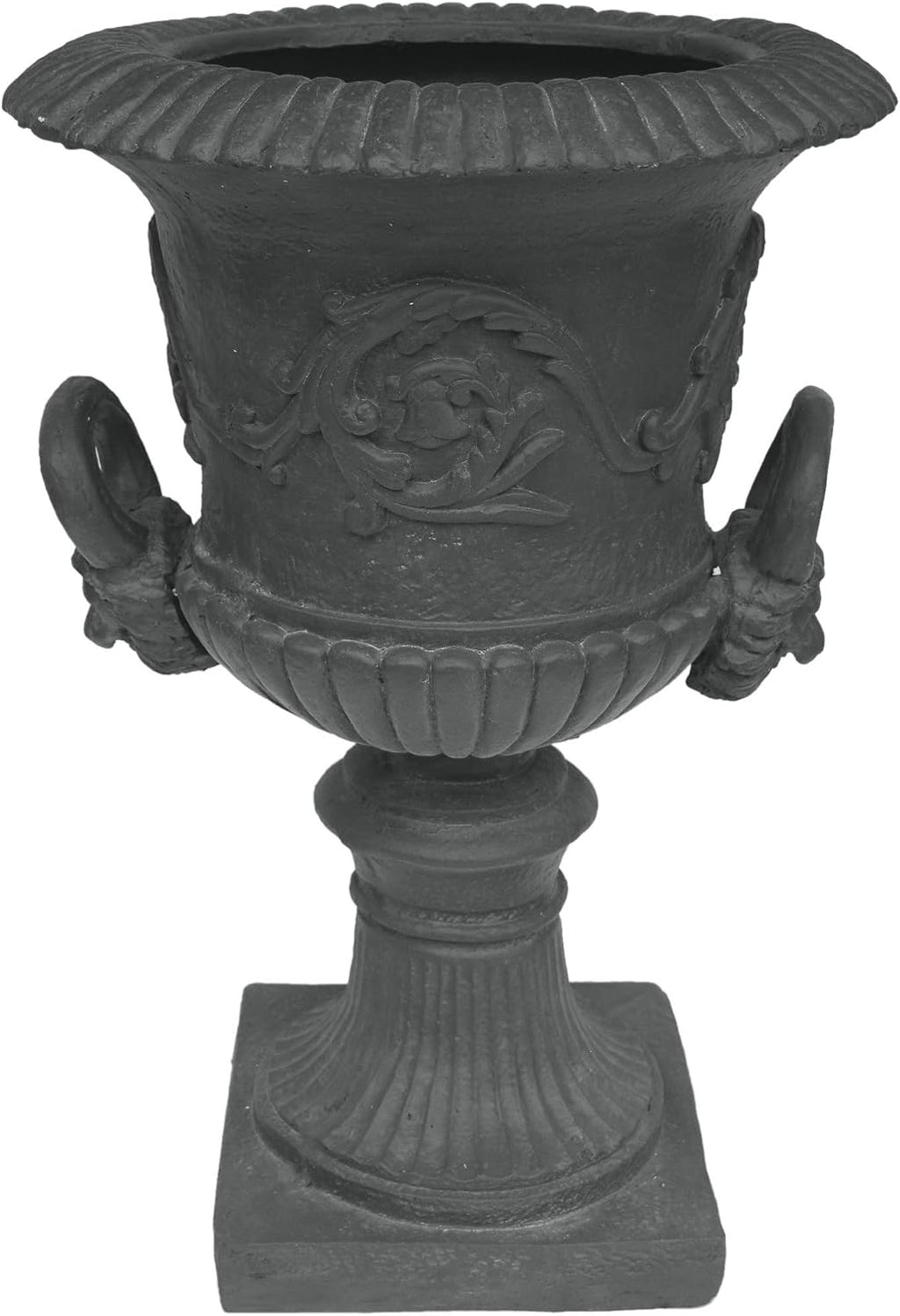 28-inch MGO Roman Garden Urn Planter, Lightweight Concrete Indoor Outdoor Flower Pot with Drainage Hole & Stopper