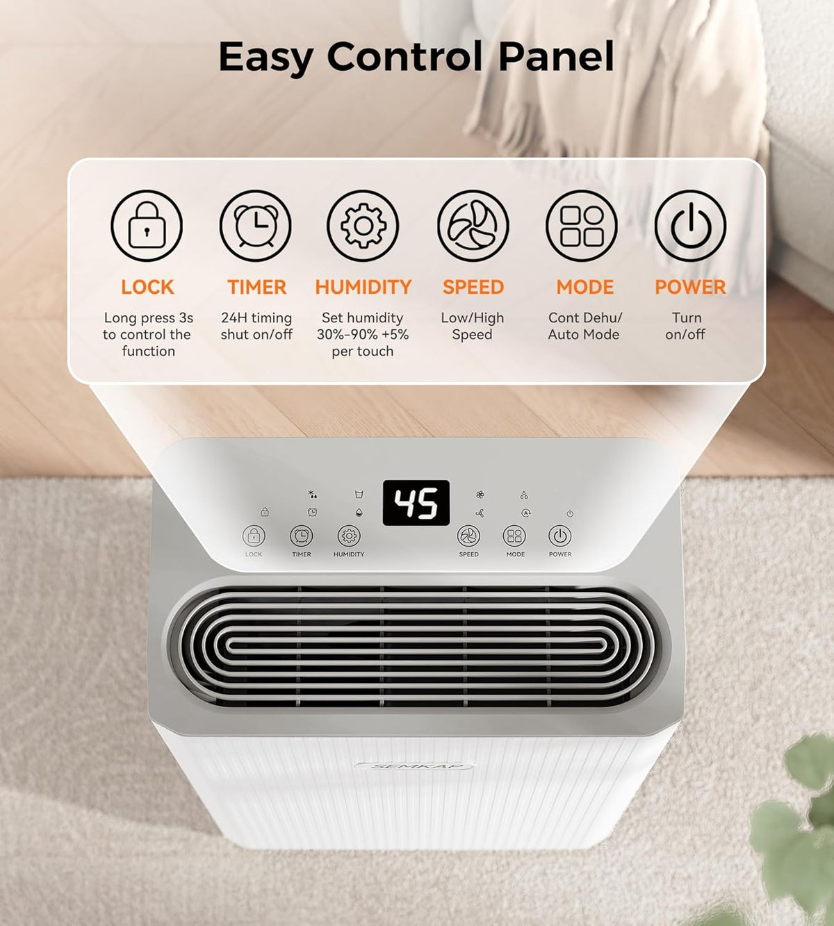 2500 Sq.Ft Dehumidifier for Basement with Drain Hose, 32 Pints Dehumidifiers for Home, Large Room, Bathroom, Bedroom