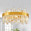 Luxury Round Modern Crystal Chandelier for Dining Rooms and Living Areas