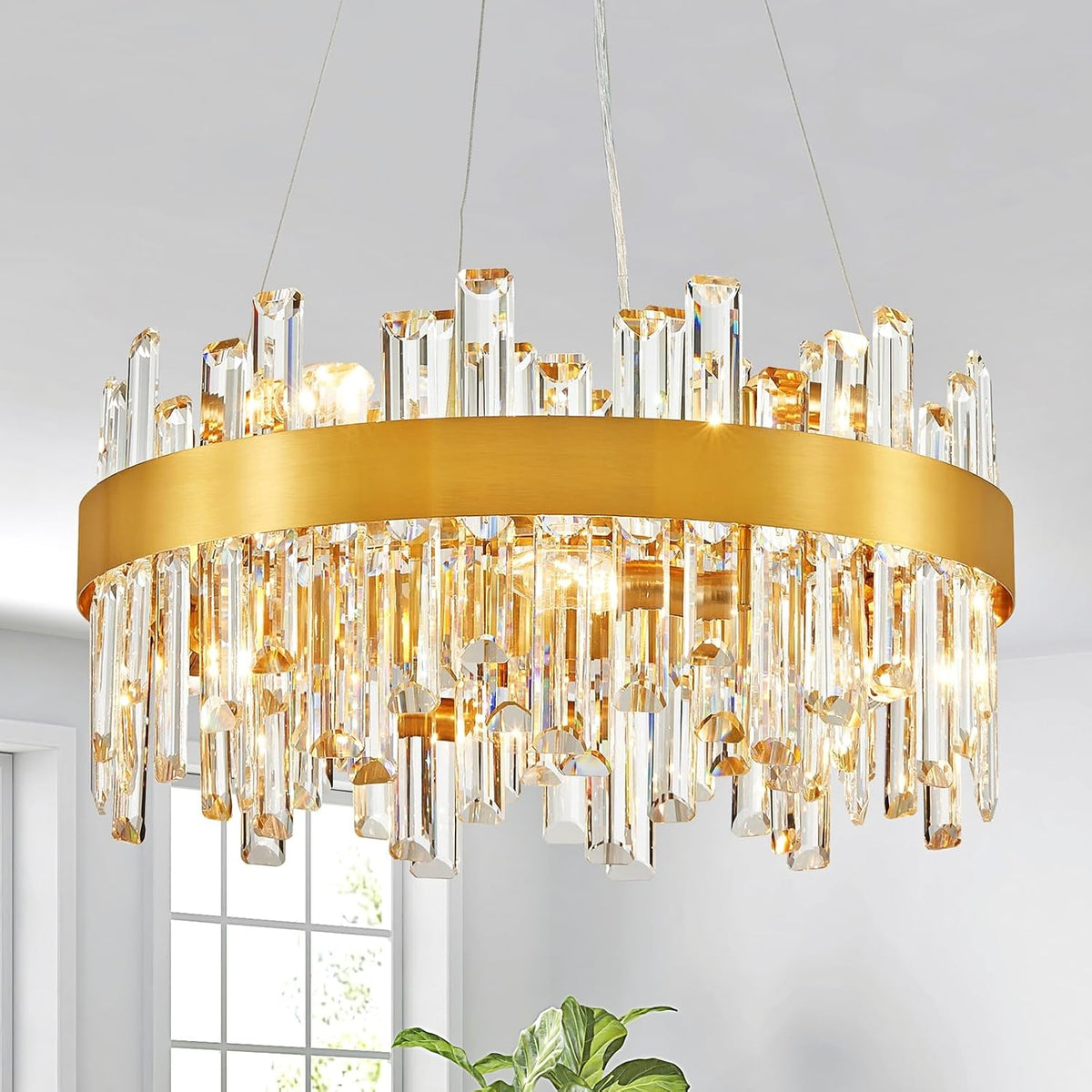 Luxury Round Modern Crystal Chandelier for Dining Rooms and Living Areas