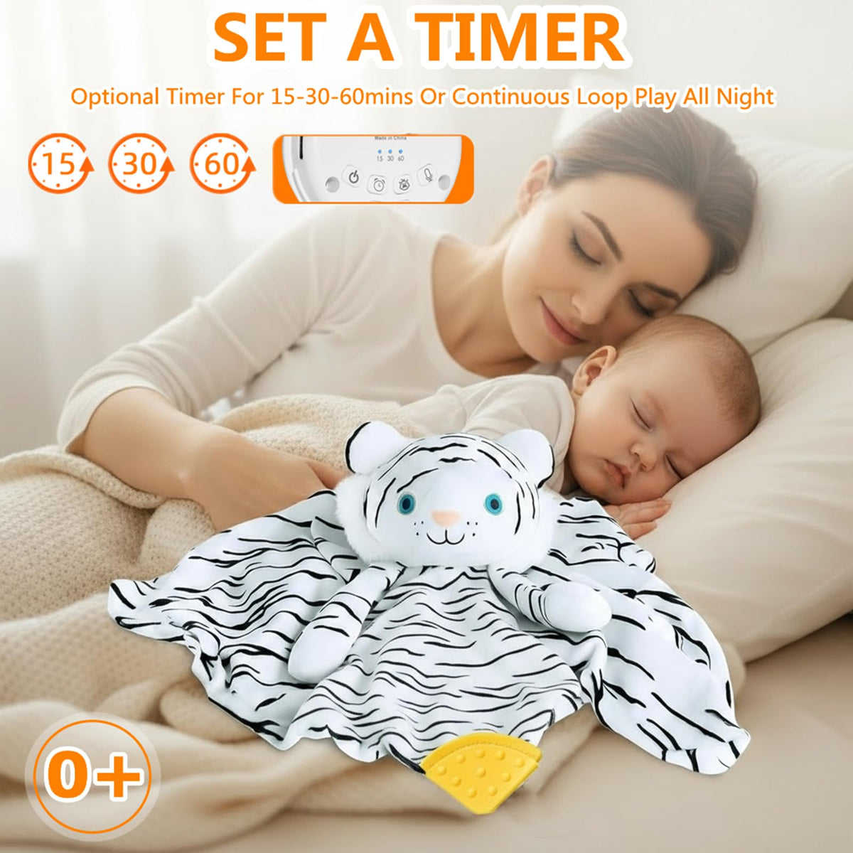 Baby Sound Sleep Soother- White Noise and Lullaby Infant Sleeping Aid with Cry Sensor at Nap Time Routine