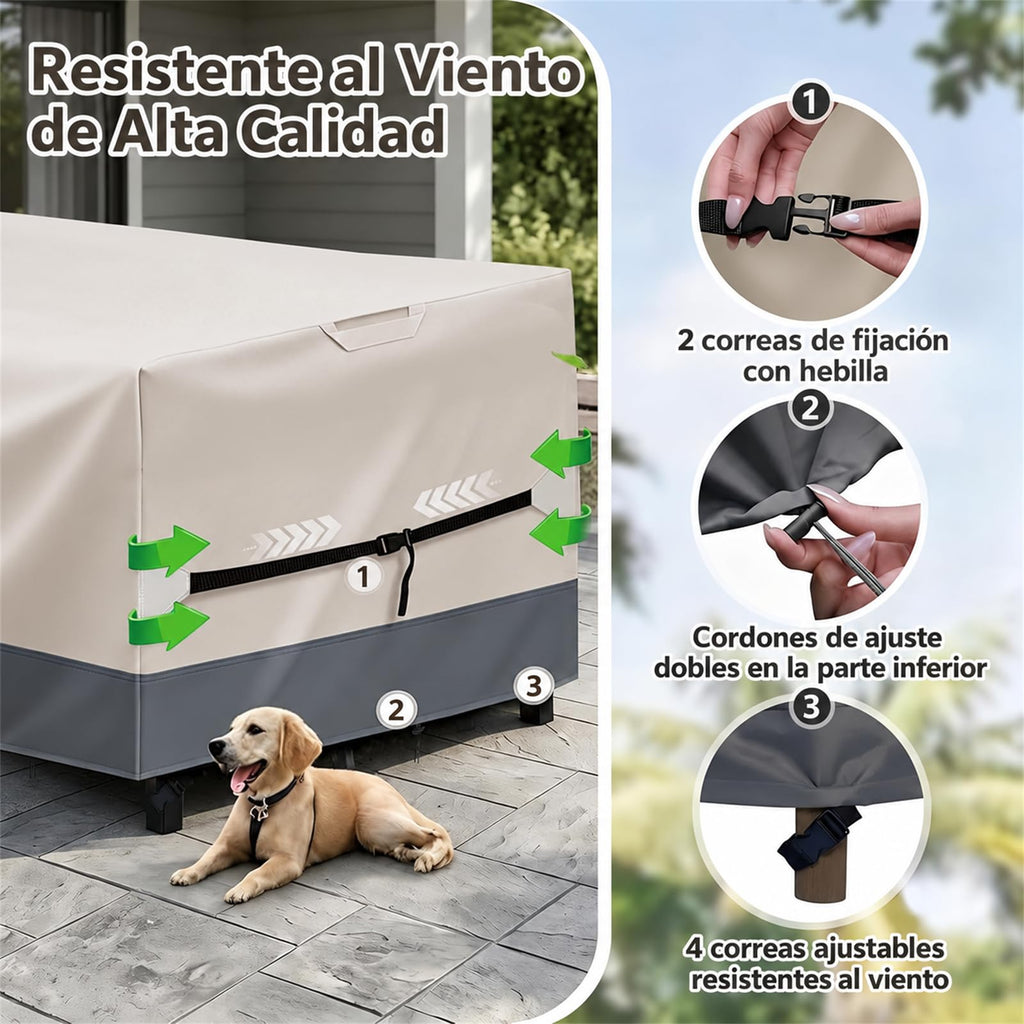 Outdoor Patio Furniture Cover, Heavy Duty Waterproof Table and Chair Set Cover, Windproof UV Resistant All Season