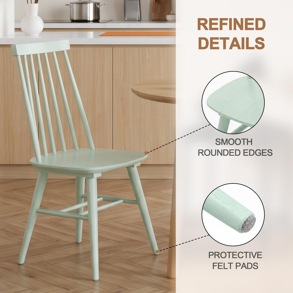 Wood Dining Chairs Set of 6, Mint
