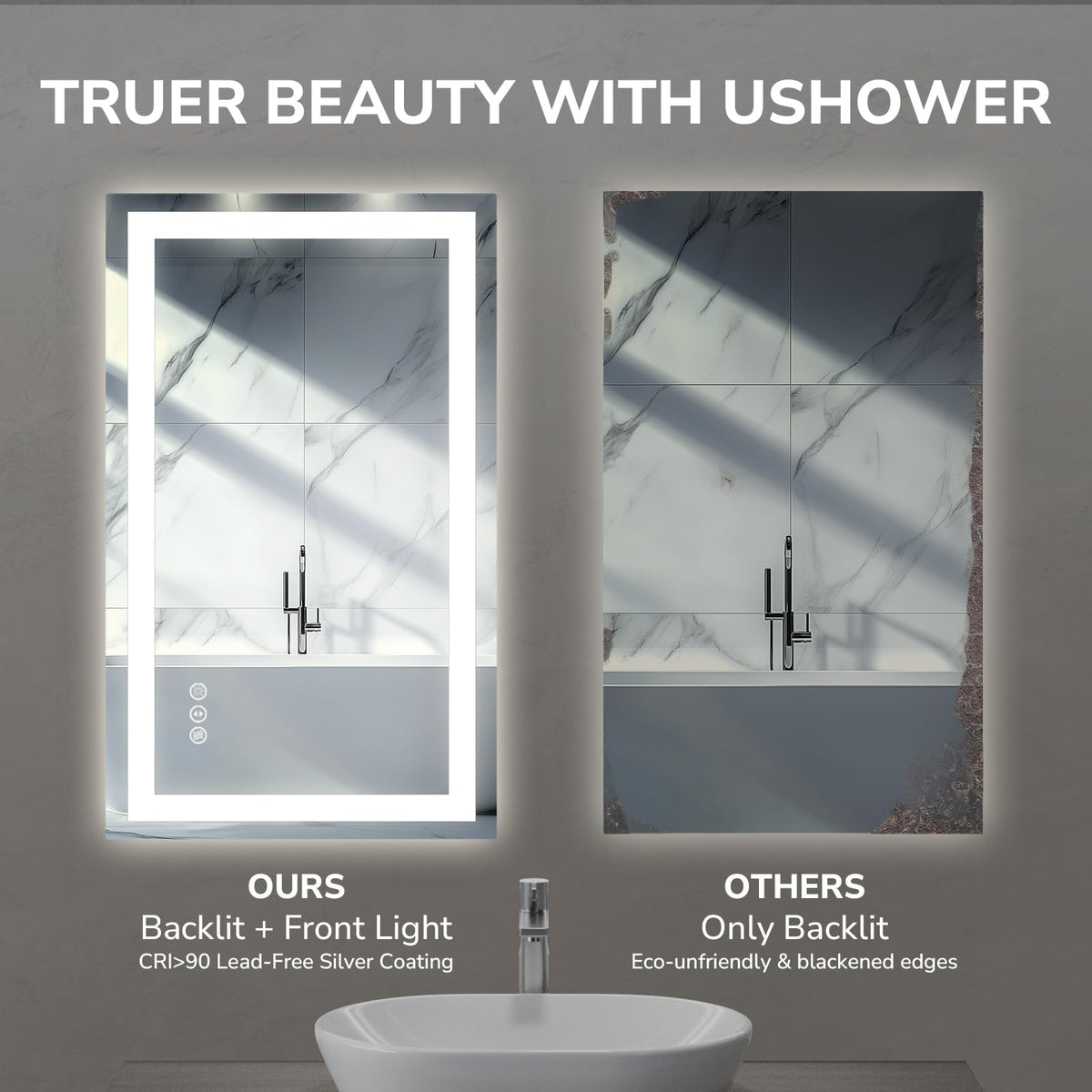 LED Bathroom Mirror 24x32 Inch