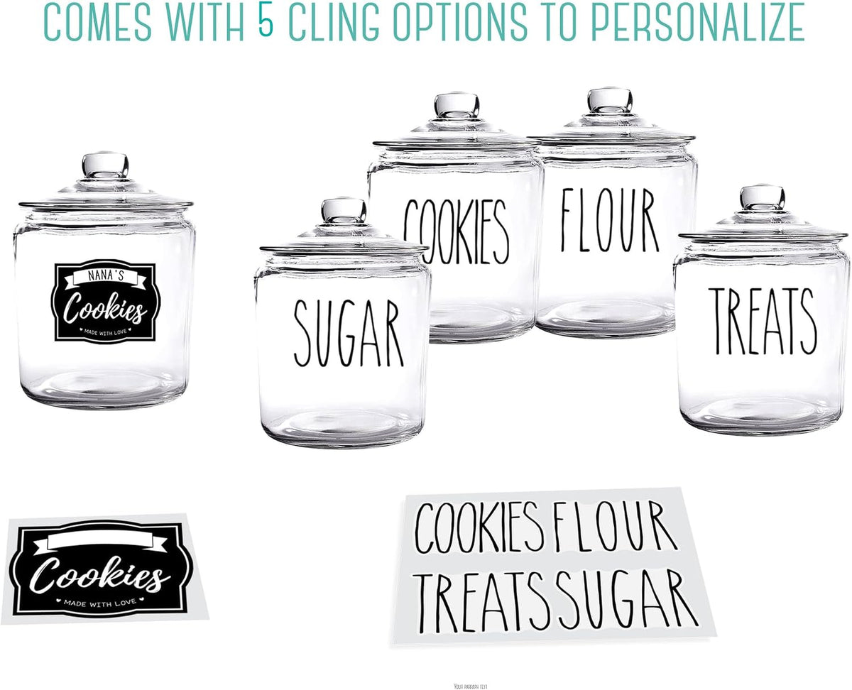 1 Gallon Cookie Jar Countertop| Airtight Glass Storage Jars for Candy, Coffee, Dog Treats| Large Glass Apothecary