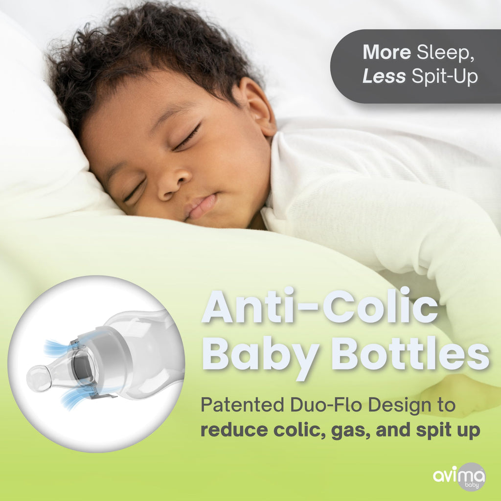 4 oz Anti Colic Baby Bottles w Slow Flow Nipples. 0-3M (Set of 8)