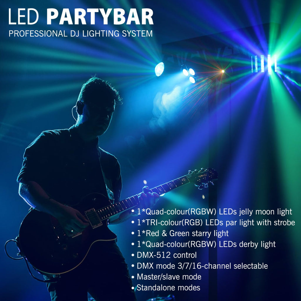 DJ Lights with Stand, Party Bar Gig Lighting Package with Carry Bag, Sound Activated Disco Lights for Parties DMX &