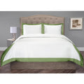 Dual Tone Duvet Cover Set, 132x120, White & Moss