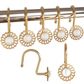 Shower Curtain Hooks, Set of 12 Decorative Curtain Rings, Rose Gold