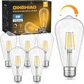 Dimmable ST64 LED Edison Bulbs, 4W 3000K Soft, E26, 6 Pack