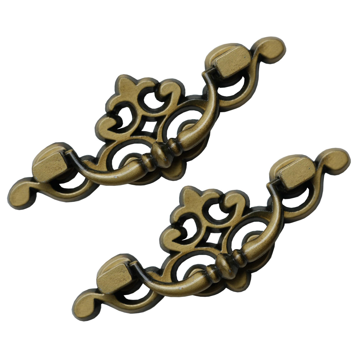 8 Pack Antique Brass Drawer Pulls, 2-1/2 Inch Hole Center