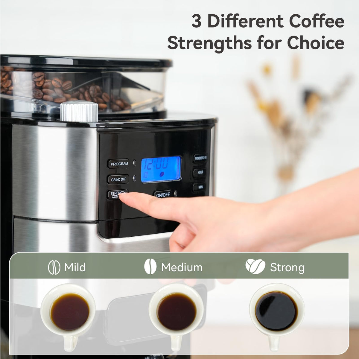 All In One 10-Cup Grind & Brew Coffee Maker with Built-In Burr Grinder