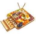 Bamboo Cheese Board and Knife Set with Slide-Out Cutlery Drawer