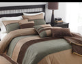 Lexia Comforter Bedding Set, Brown Multi Traditional Décor, 7 Pieces