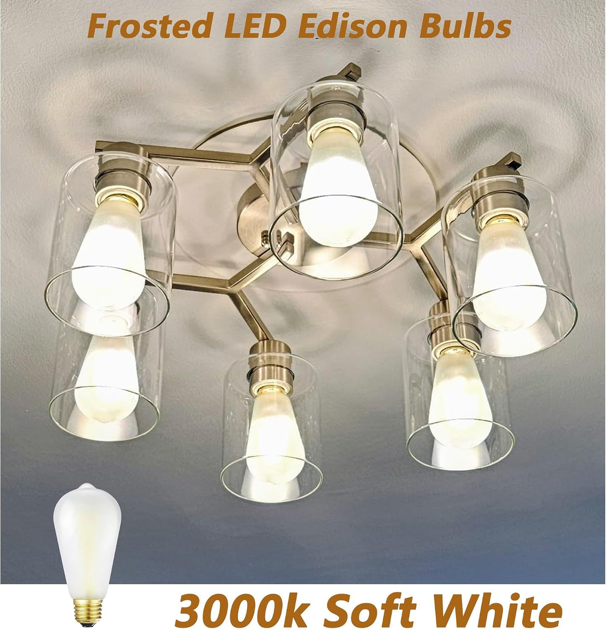Dimmable E26 LED Bulb 40W Frosted Edison Light Bulb 3000K Soft White