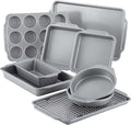 Nonstick Bakeware Set with Cooling Rack, 10-Piece, Gray
