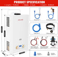 Tankless Water Heater Propane, 3.18GPM 12L Outdoor Portable water heater, with 2 GPM Water Pump