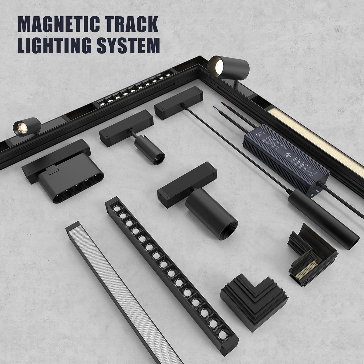 7W Magnetic Track Light Head, 24V Dimmable LED Spotlight Head, ETL