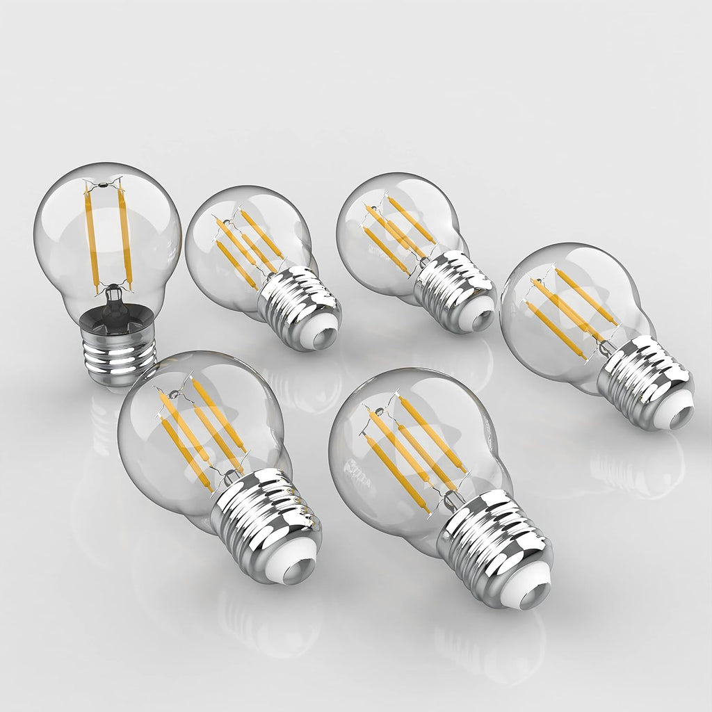 LED Edison Bulbs with E26 Base, 80+ CRI, Clear (Pack of 6)