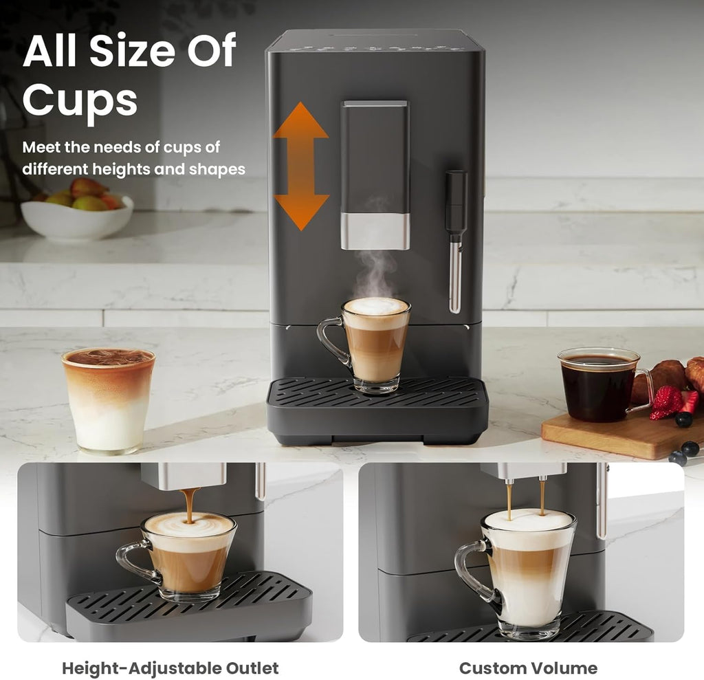20 Bar Automatic Espresso Machine, Brew and Grind Coffee Maker