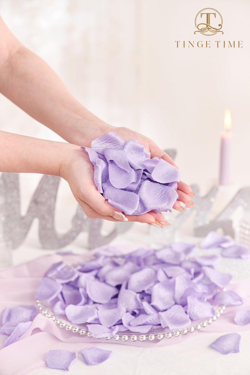300pcs Silk Rose Petals for Wedding, Light Purple Flower Petals for Flower Girl Basket, Aisle Runner, Romantic Dinner