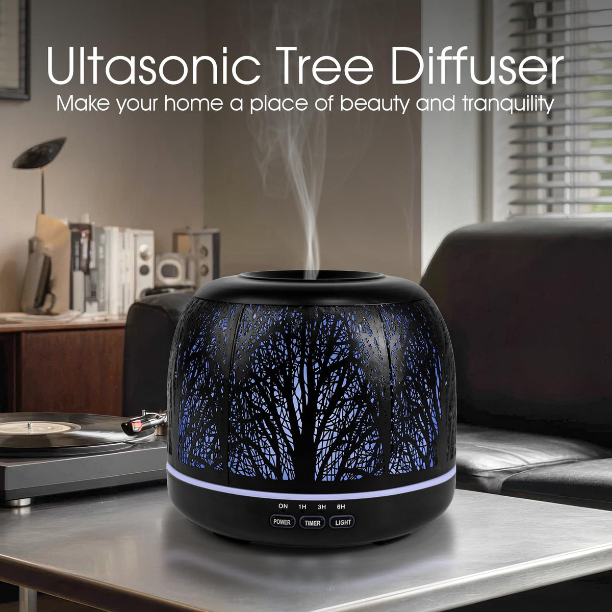 500ml Essential Oil Diffuser, Metal Ultrasonic Diffuser