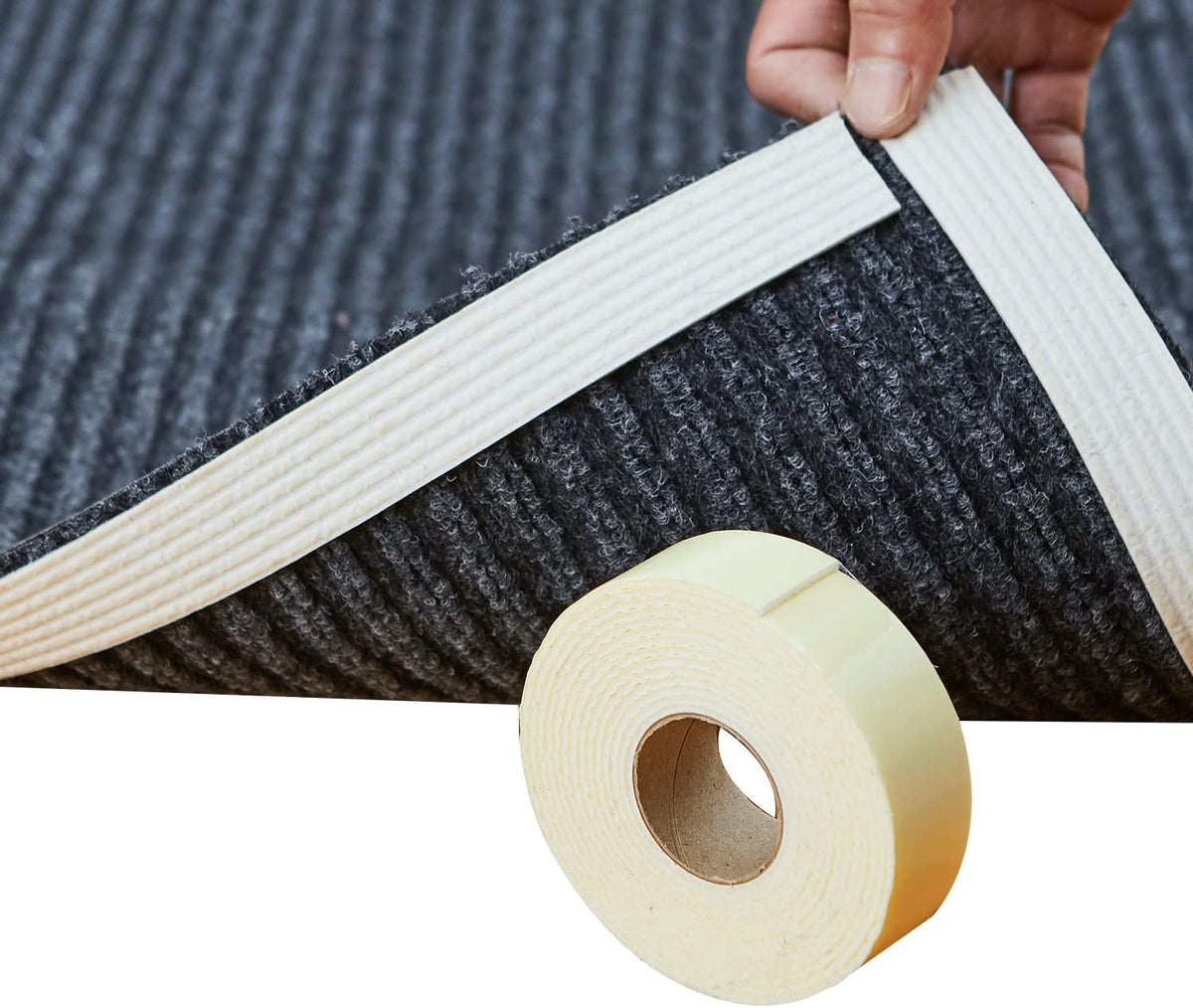 Rug Pads Grippers, 9.8 Ft Non Slip Washable Grippers for Rug, "Vacuum TECH" - New Materials to Anti Curling Rug Pad :